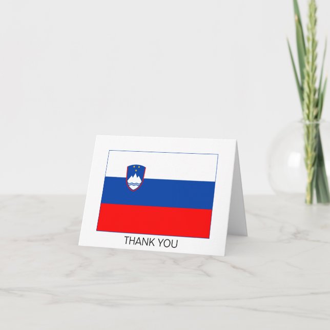 Carte De Remerciements Drapeau de la Slovénie (Devant)