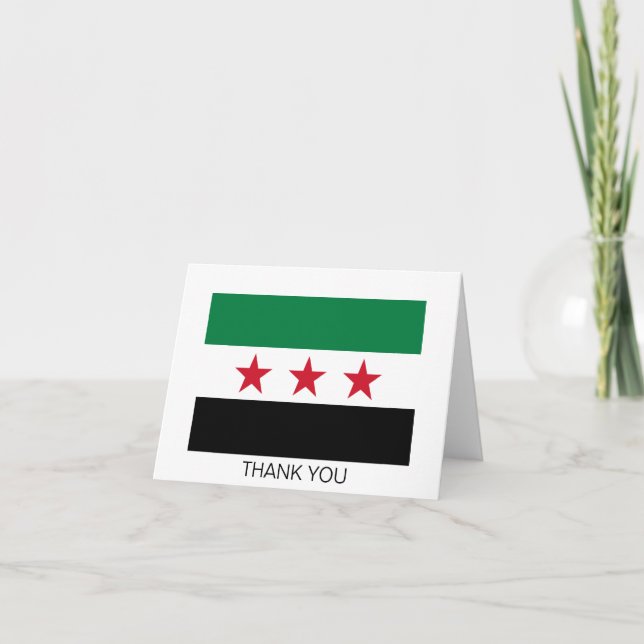 Carte De Remerciements Drapeau de la Syrie (Devant)