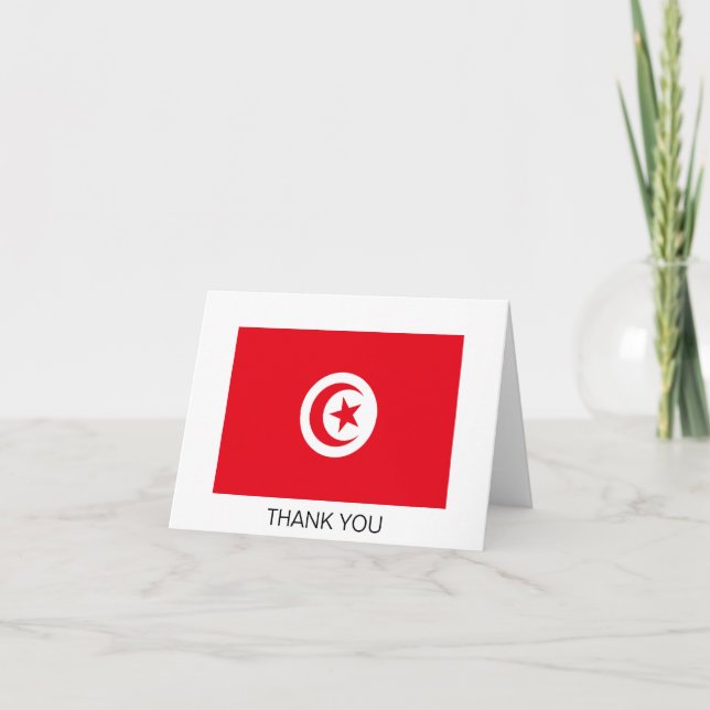 Carte De Remerciements Drapeau de la Tunisie (Devant)