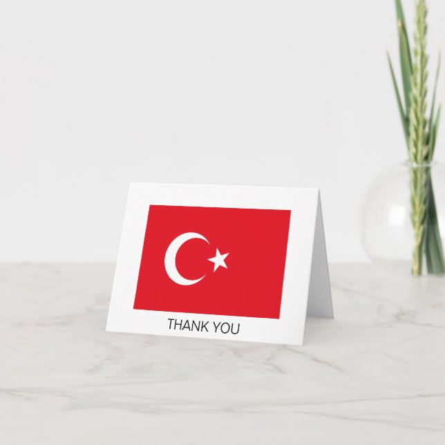 Carte De Remerciements Drapeau de la Turquie (Devant)