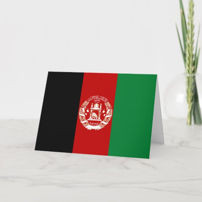 Carte De Remerciements Drapeau de l'Afghanistan (Devant)