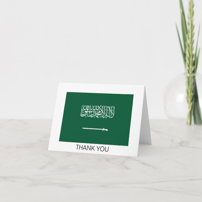 Carte De Remerciements Drapeau de l'Arabie saoudite (Devant)