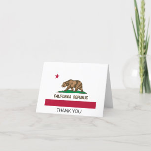 Carte De Remerciements Drapeau de l'État de la République de Californie