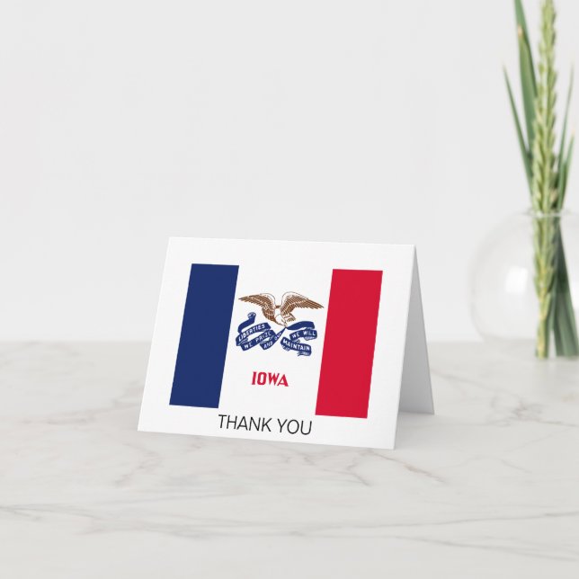 Carte De Remerciements Drapeau de l'État de l'Iowa (Devant)
