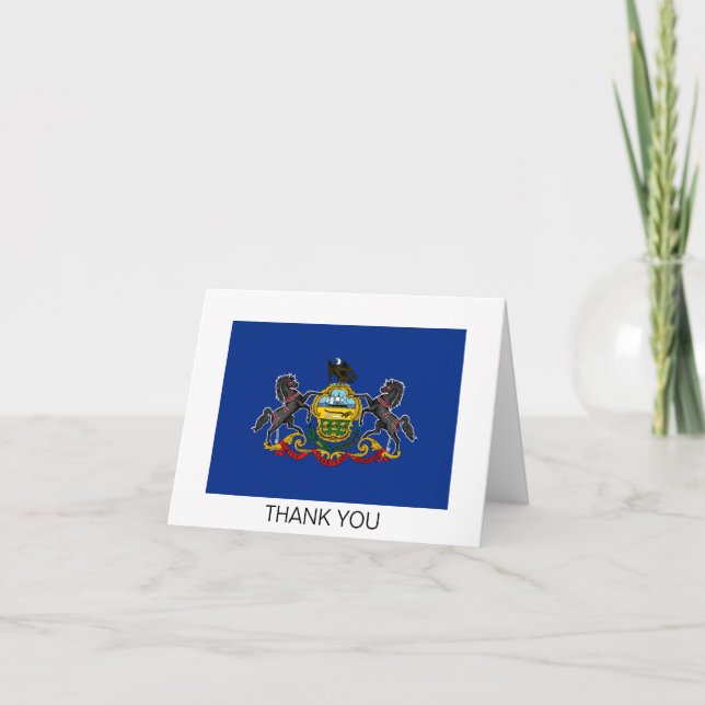 Carte De Remerciements Drapeau de l'État de Pennsylvanie (Devant)