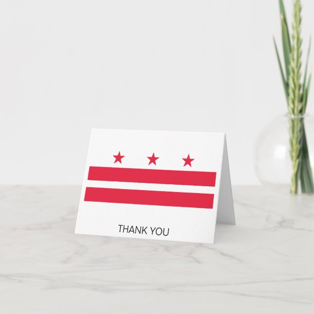 Carte De Remerciements Drapeau de l'État de Washington DC (Devant)