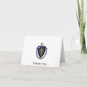 Carte De Remerciements Drapeau de l'État du Massachusetts