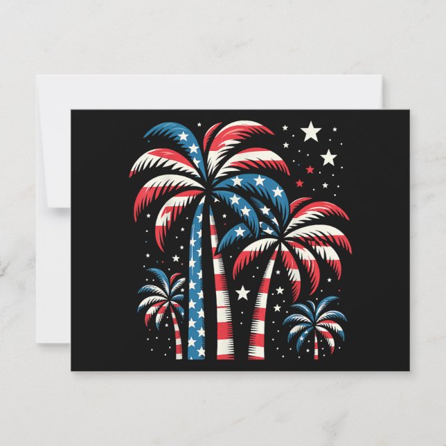 Carte De Remerciements Drapeau de l'été 4 juillet (Devant)