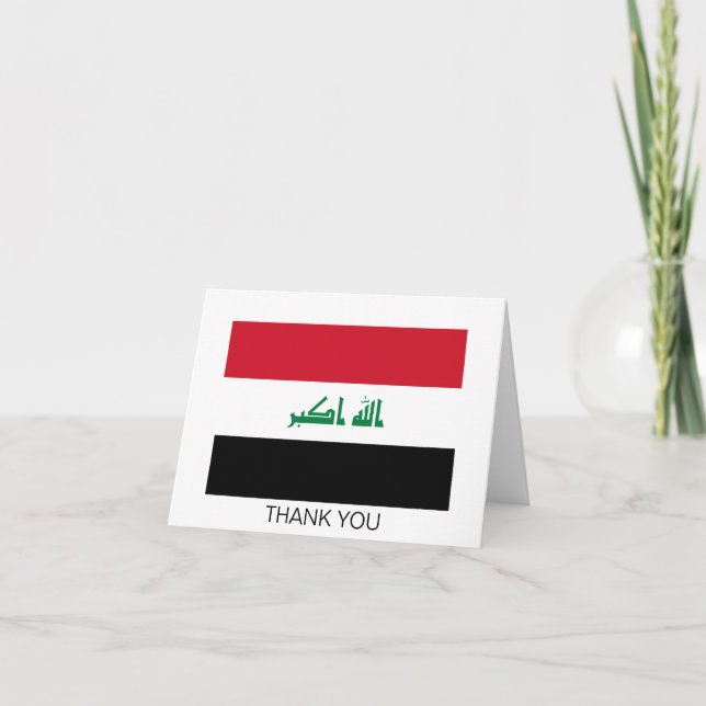 Carte De Remerciements Drapeau de l'Irak (Devant)