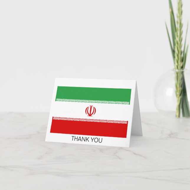 Carte De Remerciements Drapeau de l'Iran (Devant)