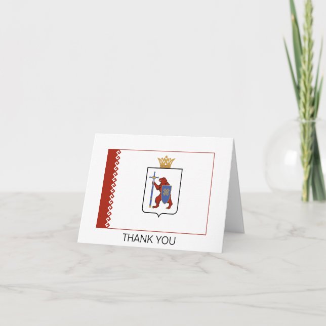 Carte De Remerciements Drapeau de Mari El (Devant)