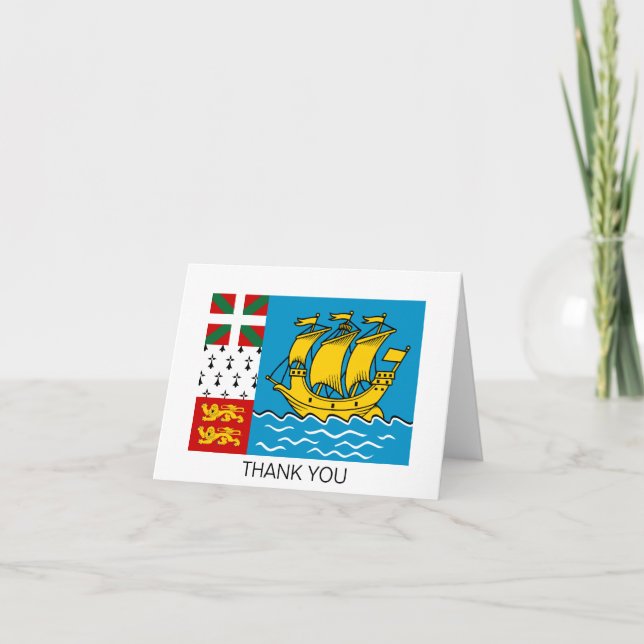 Carte De Remerciements Drapeau de Saint-Pierre-et-Miquelon (Devant)