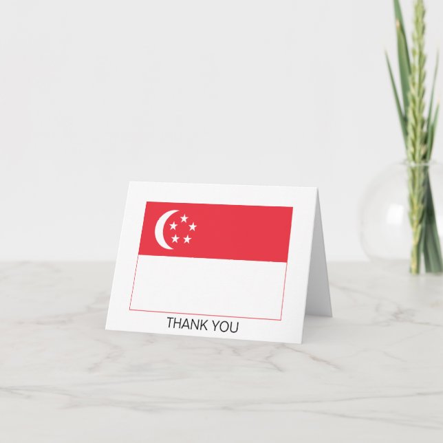 Carte De Remerciements Drapeau de Singapour (Devant)