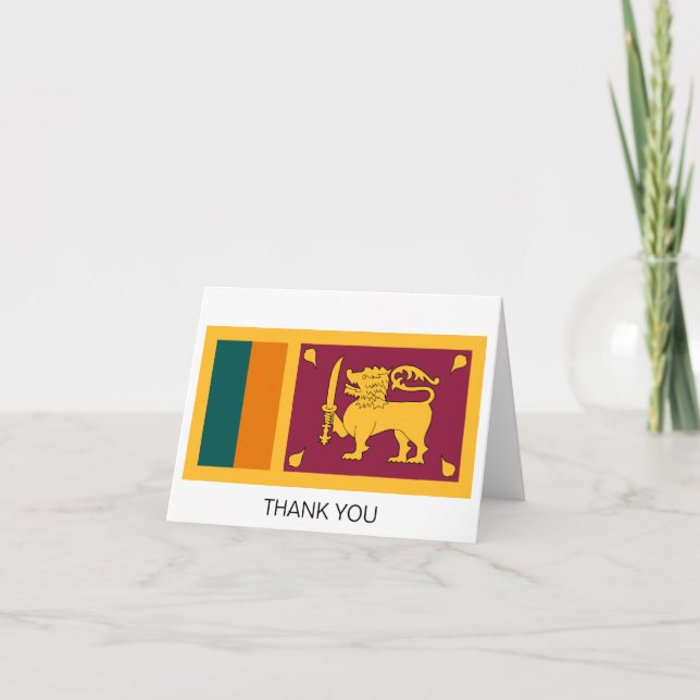 Carte De Remerciements Drapeau de Sri Lanka (Devant)