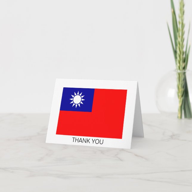 Carte De Remerciements Drapeau de Taïwan (Devant)