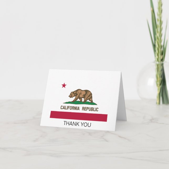 Carte De Remerciements Drapeau d'État de la République de Californie (Devant)