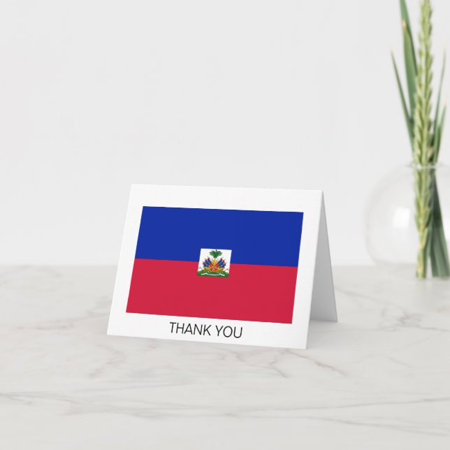Carte De Remerciements Drapeau d'Haïti (Devant)
