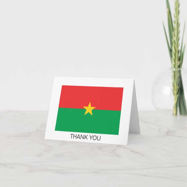 Carte De Remerciements Drapeau du Burkina Faso patriotique (Devant)