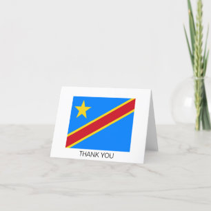 Carte De Remerciements Drapeau du Congo Kinshasa