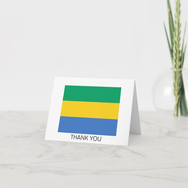 Carte De Remerciements Drapeau du Gabon (Devant)