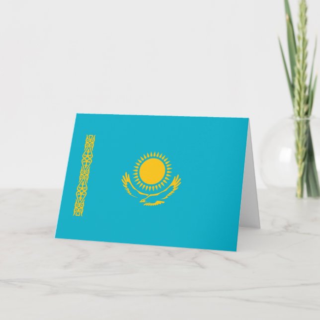 Carte De Remerciements Drapeau du Kazakhstan (Devant)