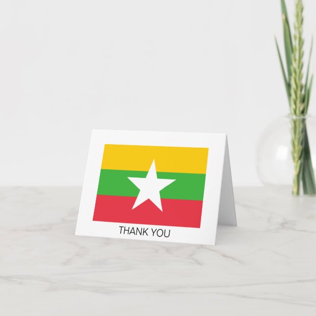 Carte De Remerciements Drapeau du Myanmar (Devant)
