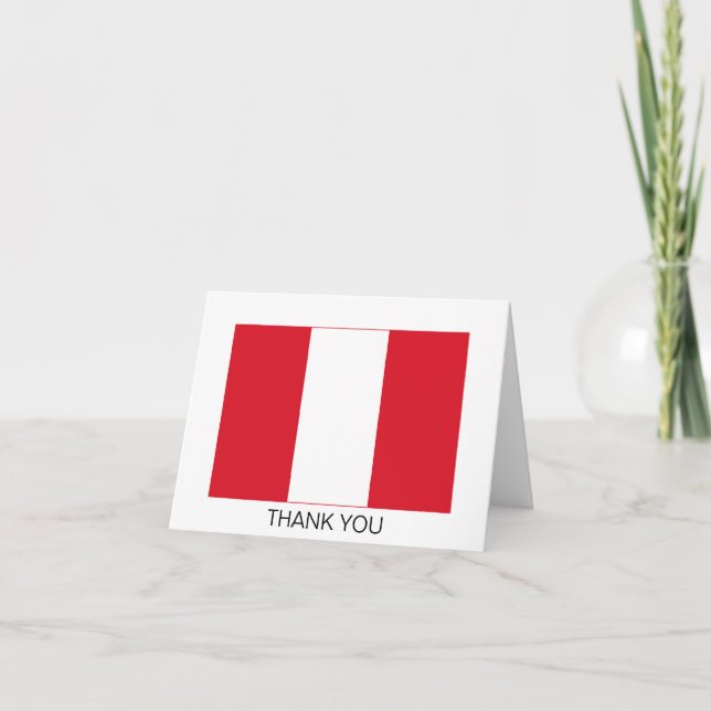 Carte De Remerciements Drapeau du Pérou (Devant)