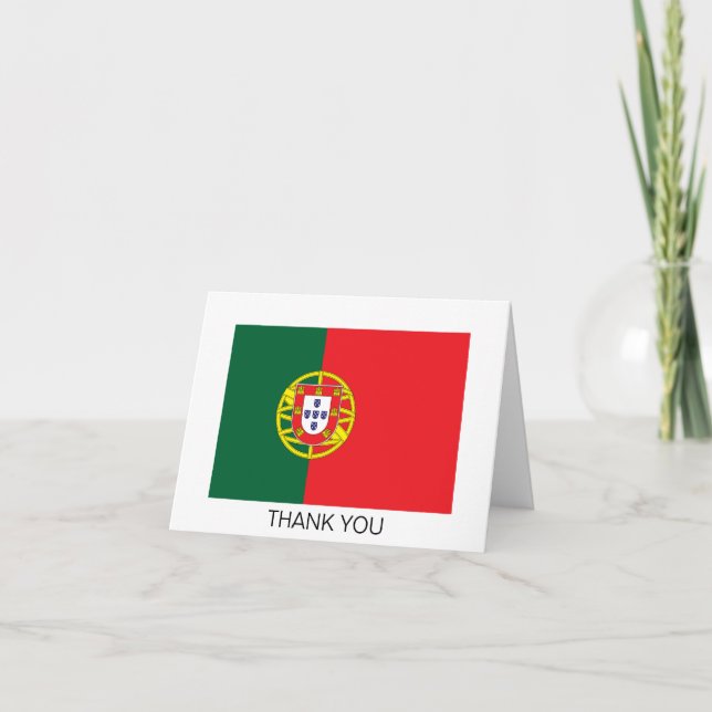 Carte De Remerciements Drapeau du Portugal (Devant)