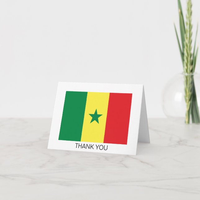 Carte De Remerciements Drapeau du Sénégal (Devant)