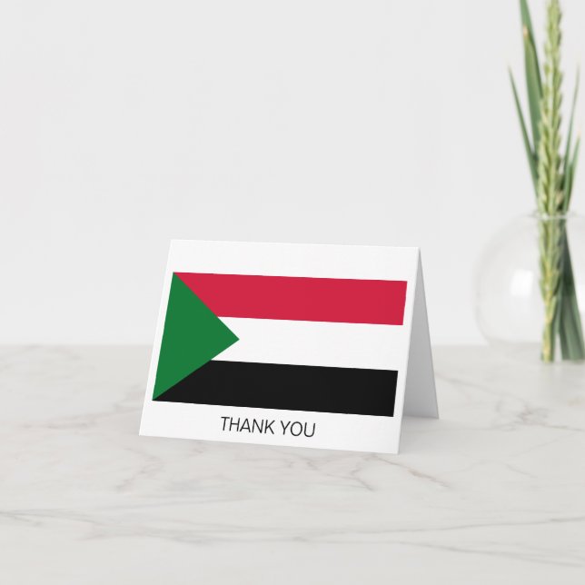 Carte De Remerciements Drapeau du Soudan (Devant)