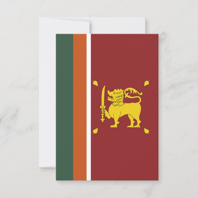 Carte De Remerciements Drapeau du Sri Lanka (Devant)