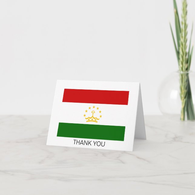 Carte De Remerciements Drapeau du Tadjikistan (Devant)