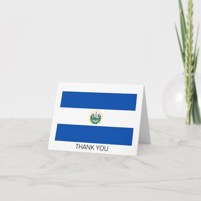 Carte De Remerciements Drapeau El Salvador (Devant)