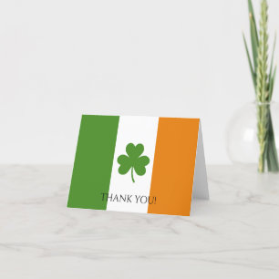 Carte De Remerciements Drapeau irlandais St Patrick avec Shamrock Perso