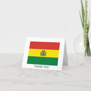 Carte De Remerciements Drapeau patriotique bolivien