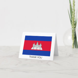 Carte De Remerciements Drapeau patriotique cambodgien