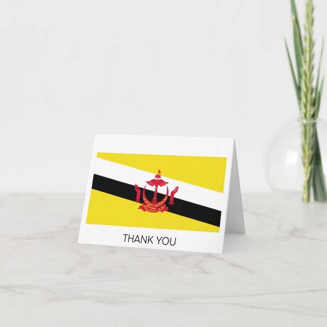 Carte De Remerciements Drapeau patriotique du Brunei (Devant)