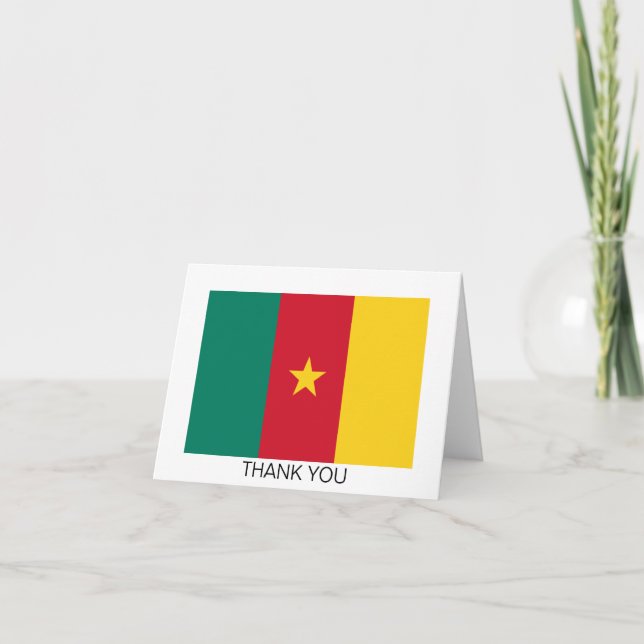 Carte De Remerciements Drapeau patriotique du Cameroun (Devant)