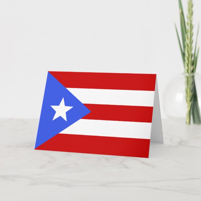 Carte De Remerciements Drapeau Porto Rico (Devant)