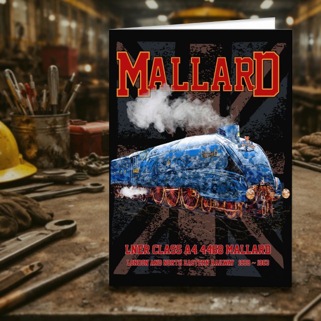 Carte De Remerciements Drapeau Union Jack de la locomotive Mallard Classe (LNER Class A4 Mallard locomotive Union Jack flag. Thank You Card)