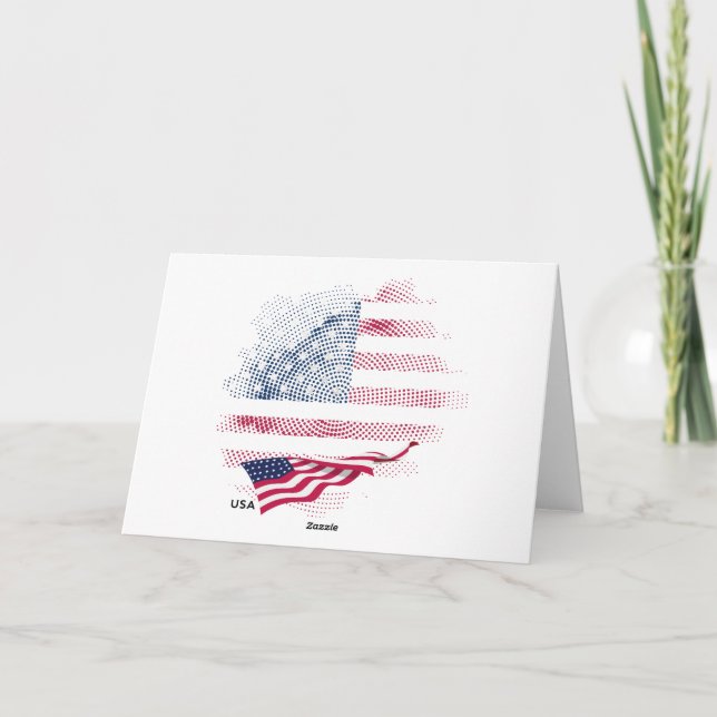 Carte De Remerciements Drapeau USA (Dos)