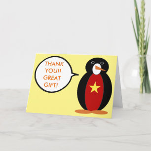Carte De Remerciements Drapeau vietnamien parlant à Mme Penguin