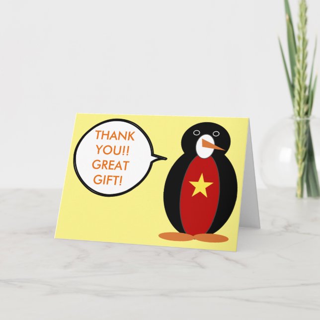 Carte De Remerciements Drapeau vietnamien parlant à Mme Penguin (Devant)