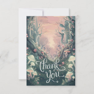 Carte De Remerciements Dreamy Boho Green Woodland