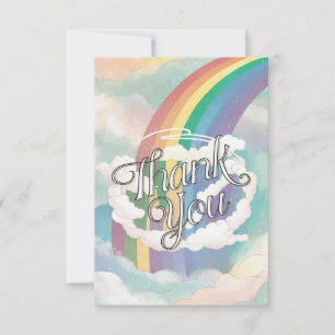 Carte De Remerciements Dreamy Cute arc-en-ciel et nuages