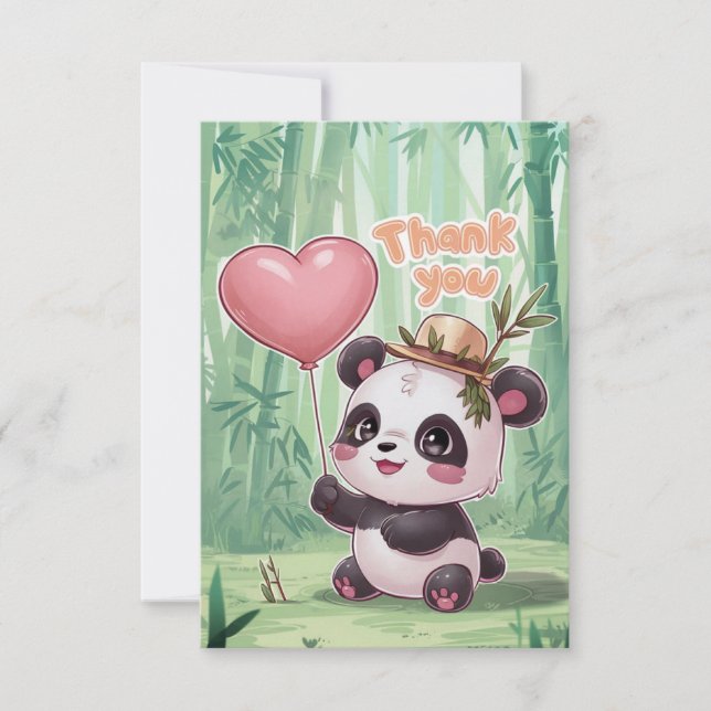 Carte De Remerciements Dreamy Elegant Panda (Devant)