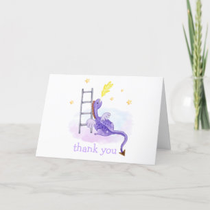 Carte De Remerciements Dreamy Fairytale Dragon Cloud Stars Baby shower