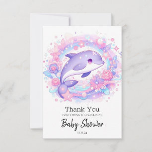 Carte De Remerciements Dreamy Little Dolphin Baby shower