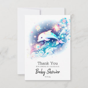 Carte De Remerciements Dreamy Modern Dolphin Baby shower
