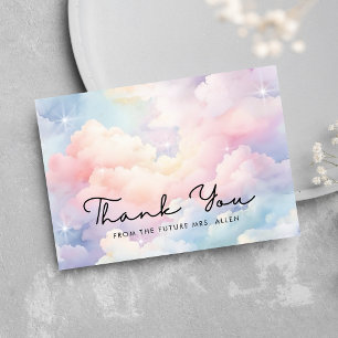 Carte De Remerciements Dreamy Pastel Cloud Fête des mariées